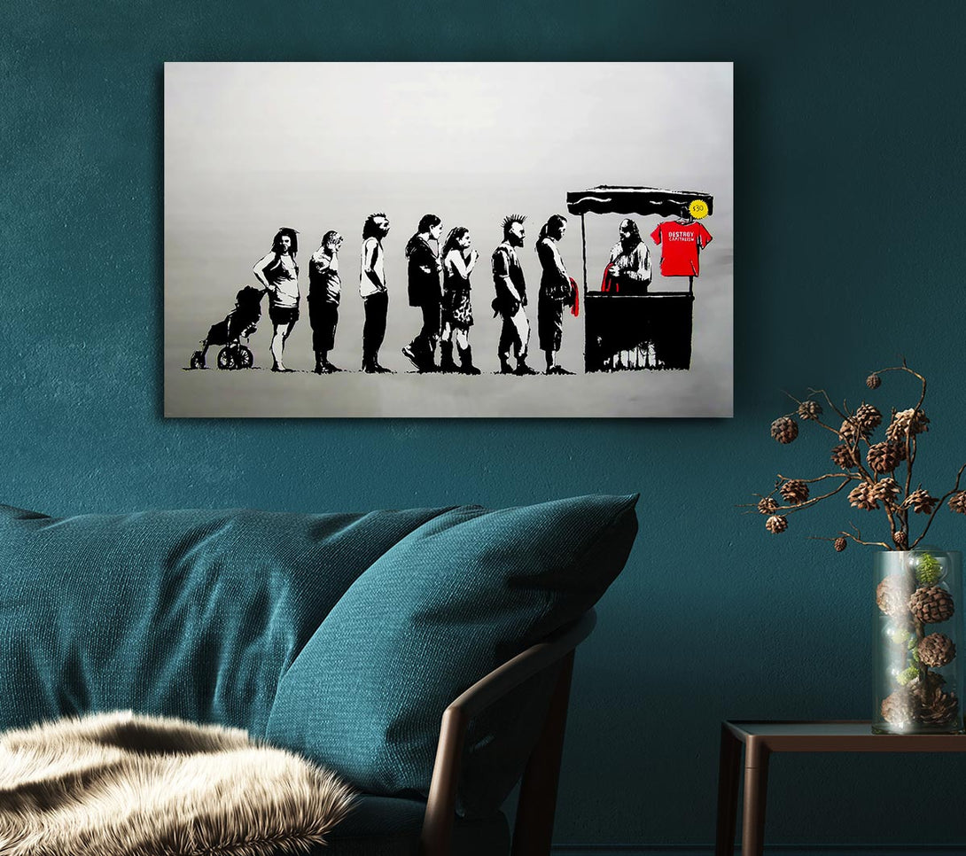  A Canvas Print of Banksy Destroy Capitalism Canvas Art