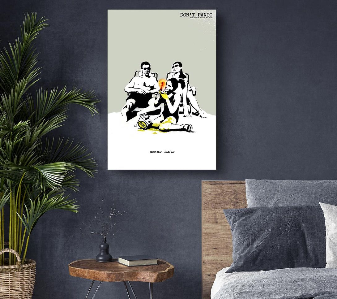  A Canvas Print of Banksy Dont Panic Canvas Art