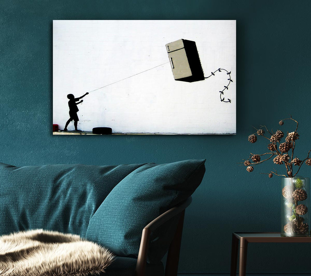  A Canvas Print of Banksy Fridge Kite Canvas Print