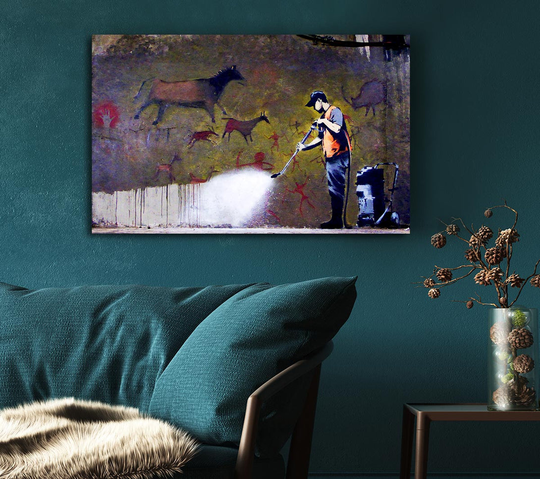  A Canvas Print of Banksy Graffiti Removal Canvas Wall Art