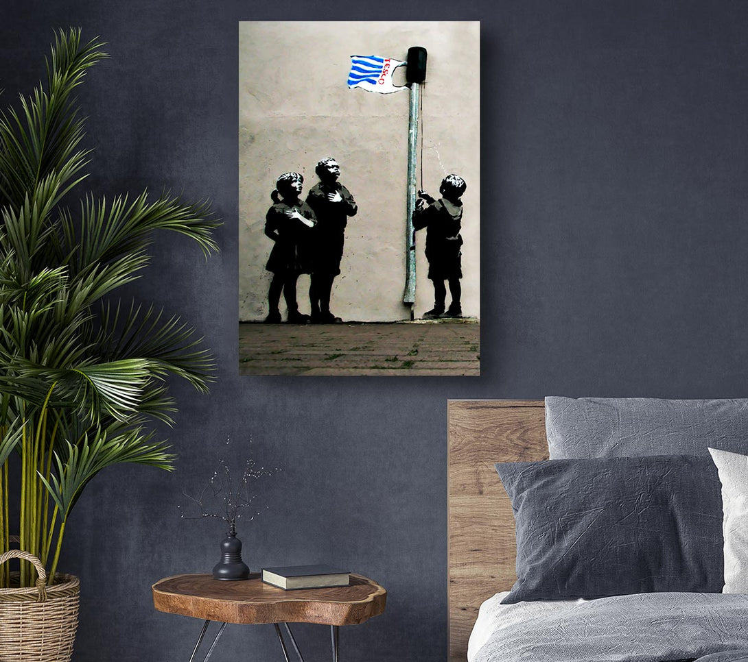  A Canvas Print of Banksy Homage To The Tesco Flag Canvas Print