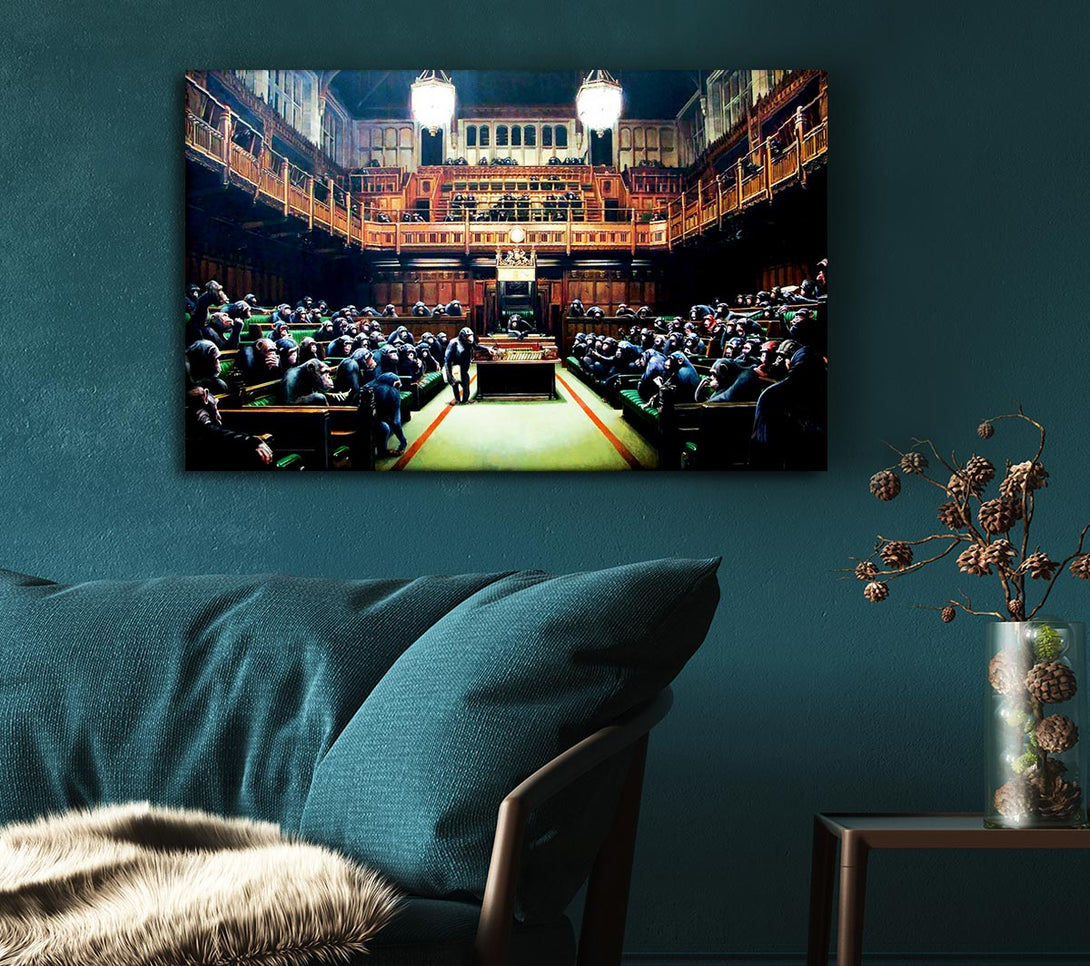  A Canvas Print of Banksy Monkey Parliament Canvas Print