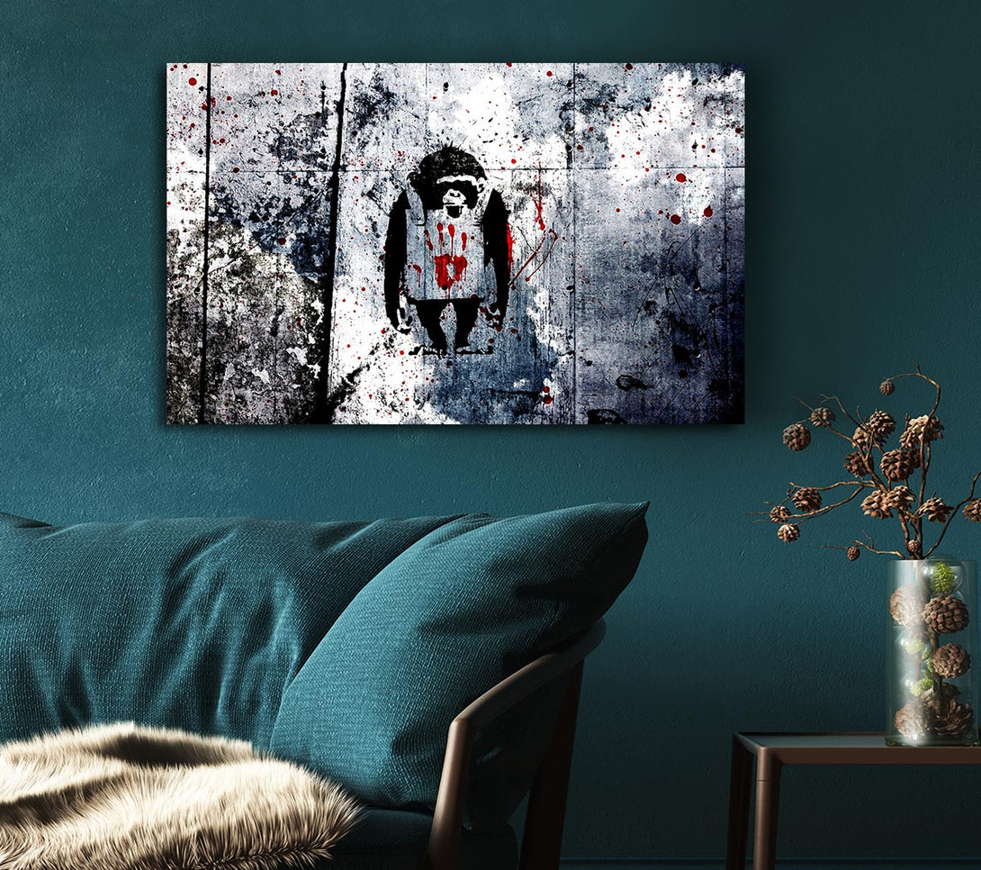  A Canvas Print of Banksy Monkey Canvas Wall Art