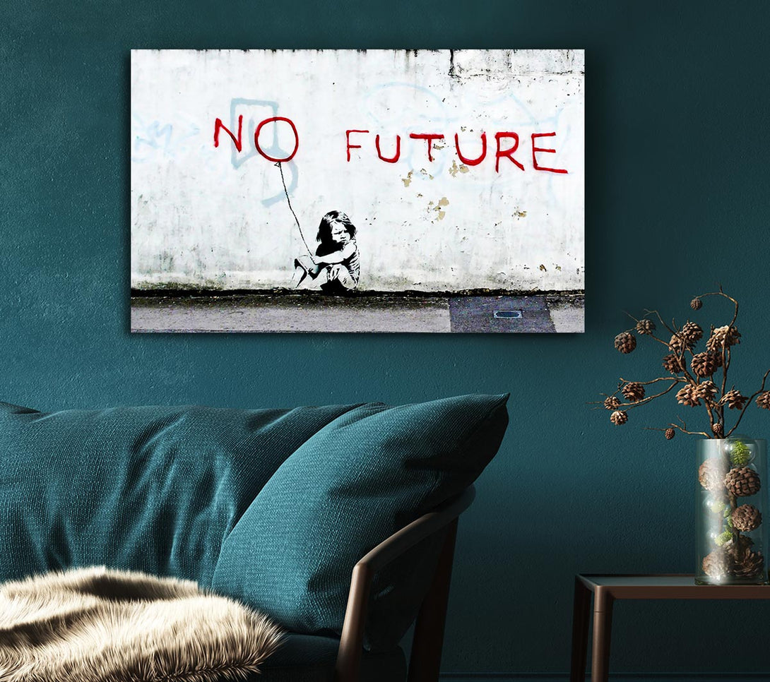  A Canvas Print of Banksy No Future Balloon Canvas Art