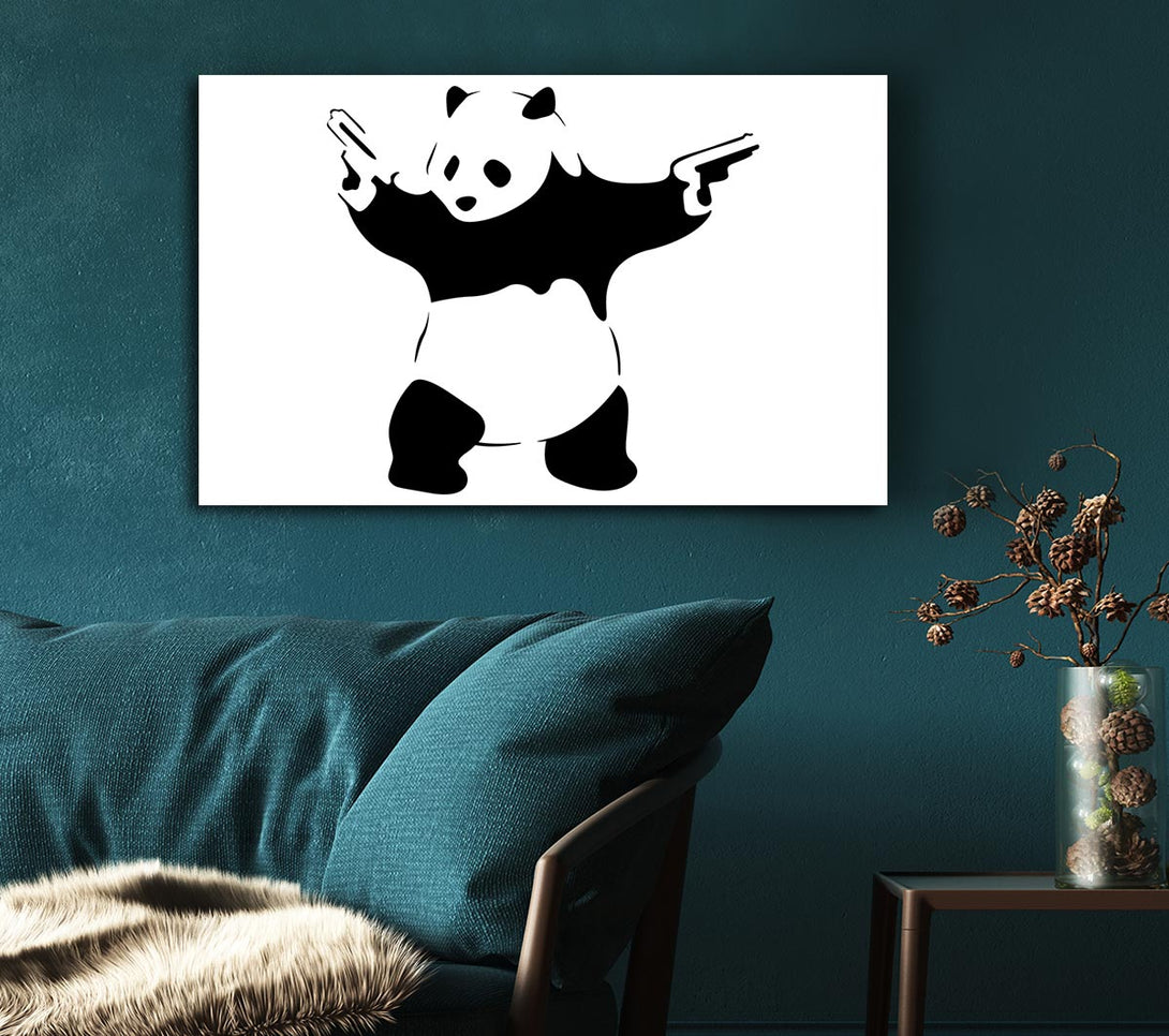 A Canvas Print of Banksy Panda Guns Canvas Print