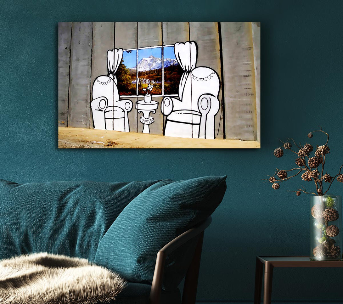  A Canvas Print of Banksy Paradise Concrete Canvas Art