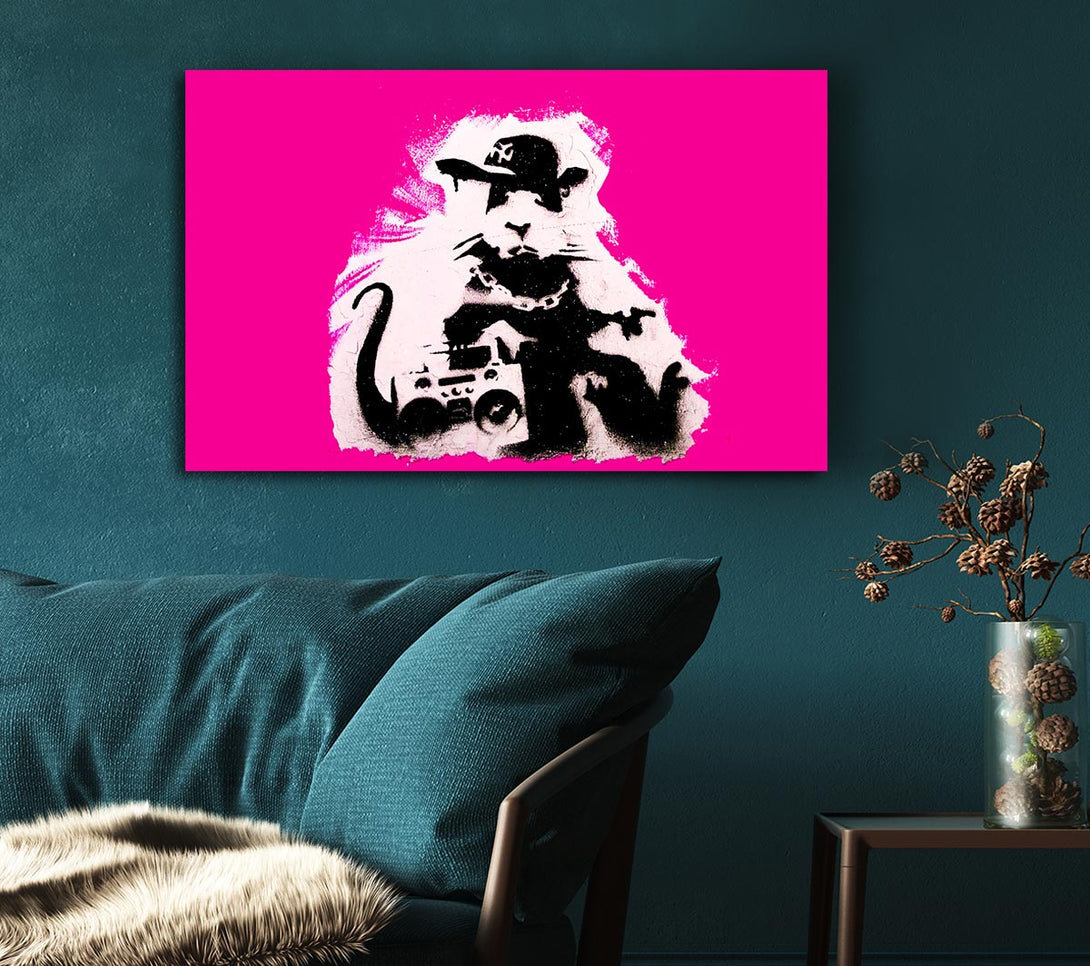  A Canvas Print of Banksy Pimp Rat Canvas Wall Art