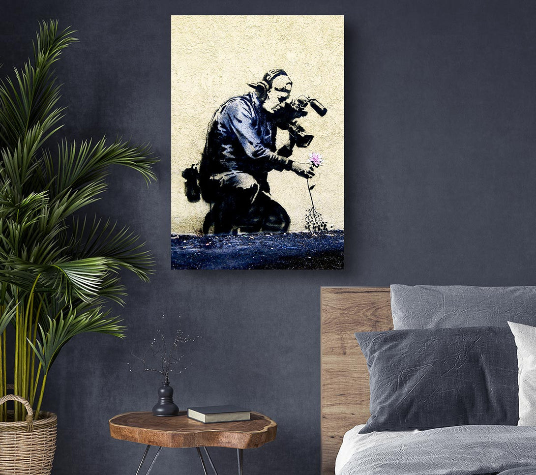  A Canvas Print of Banksy Pulling The Roots Of Life Canvas Print