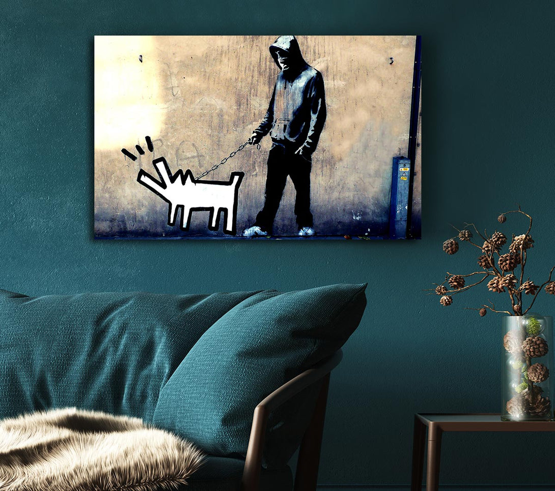  A Canvas Print of Banksy Revolution For Dogs Canvas Print