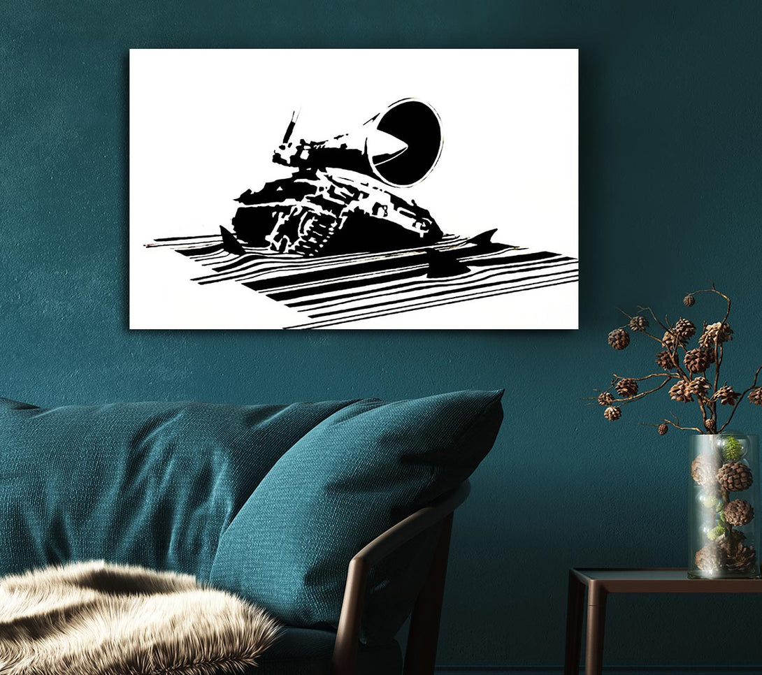  A Canvas Print of Banksy Shark Infested Canvas Wall Art