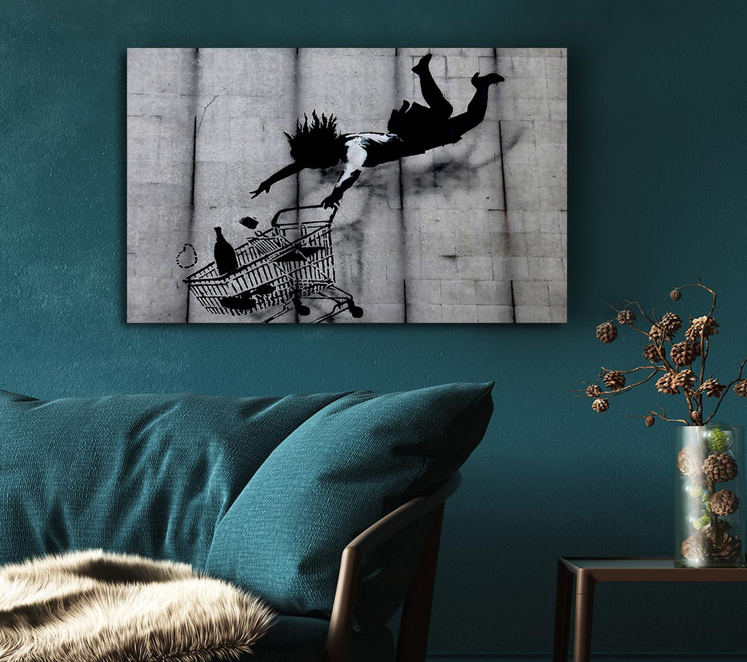  A Canvas Print of Banksy Shop Till You Drop Canvas Art