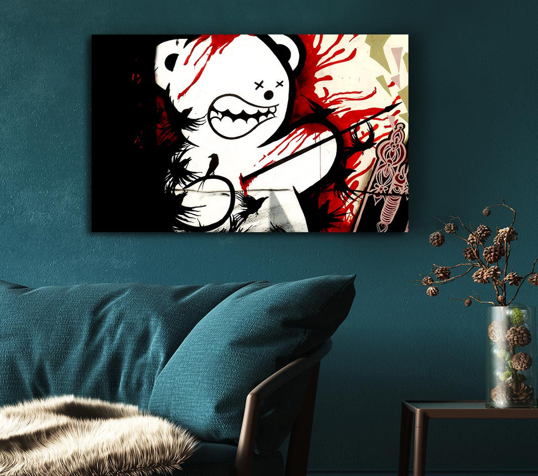  A Canvas Print of Banksy Teddy Bear Violence Canvas Art