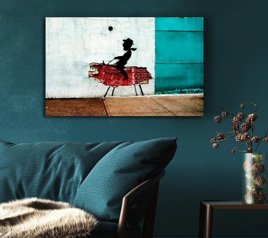  A Canvas Print of Banksy Texas Cowboy Canvas Print