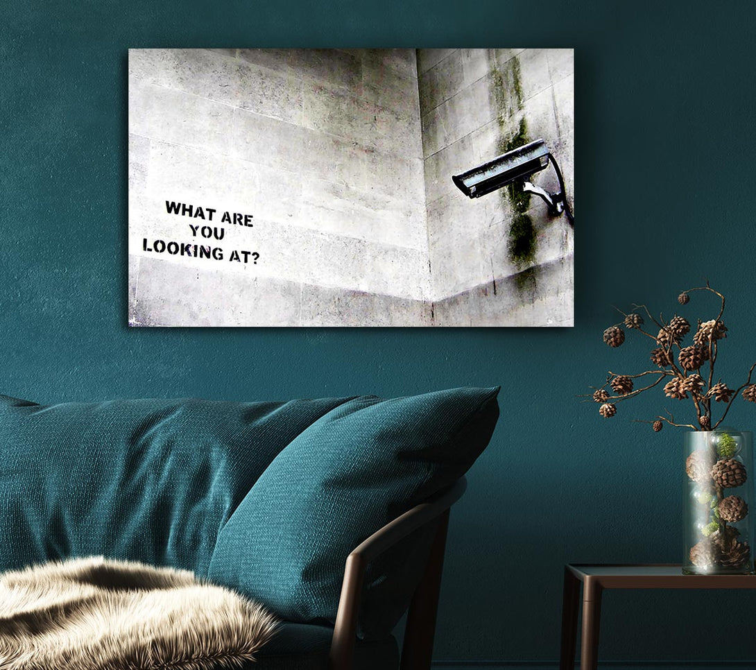  A Canvas Print of Banksy What Are You Looking At Canvas Art