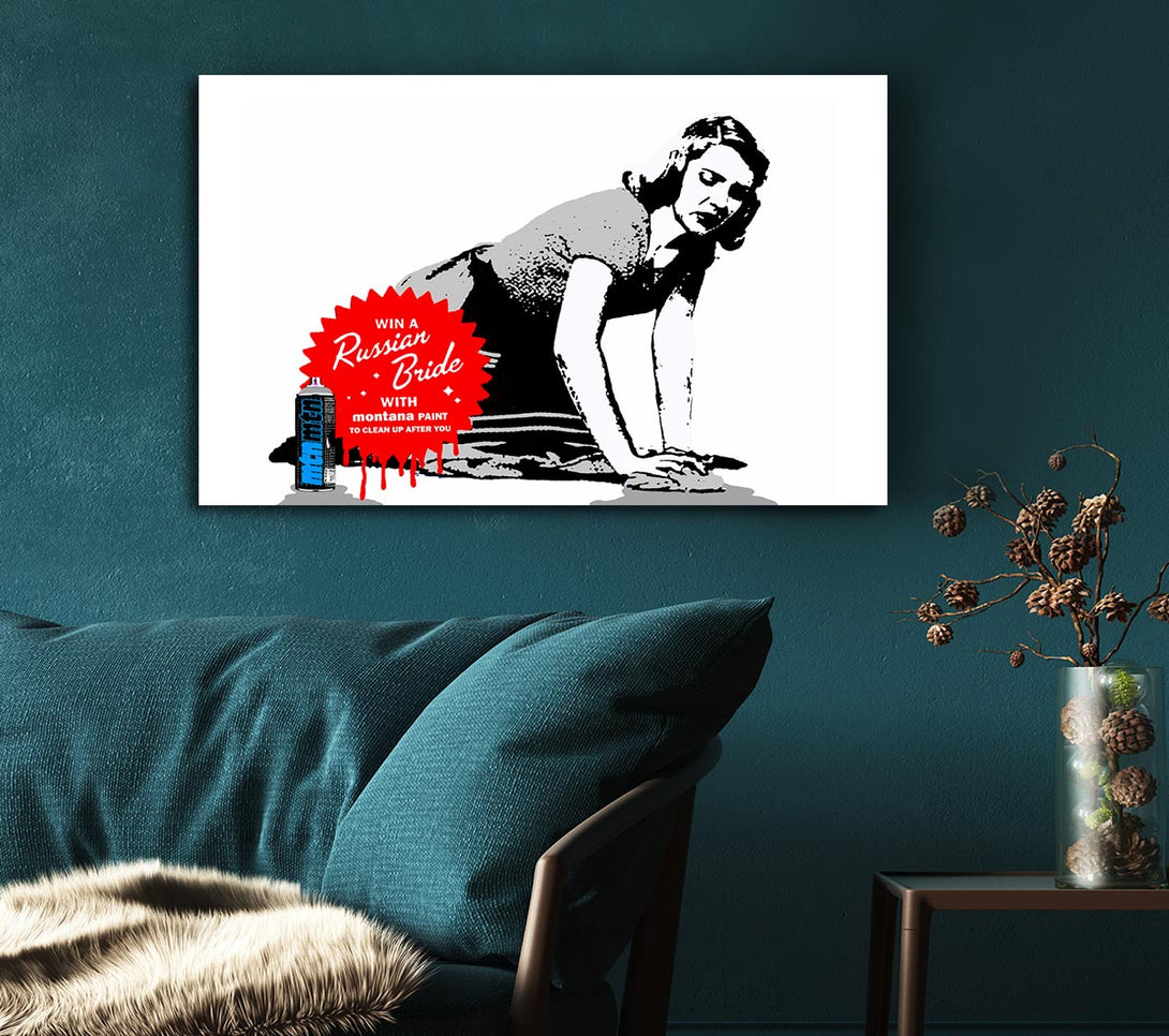 A Canvas Print of Banksy Win A Russian Bride Canvas Wall Art