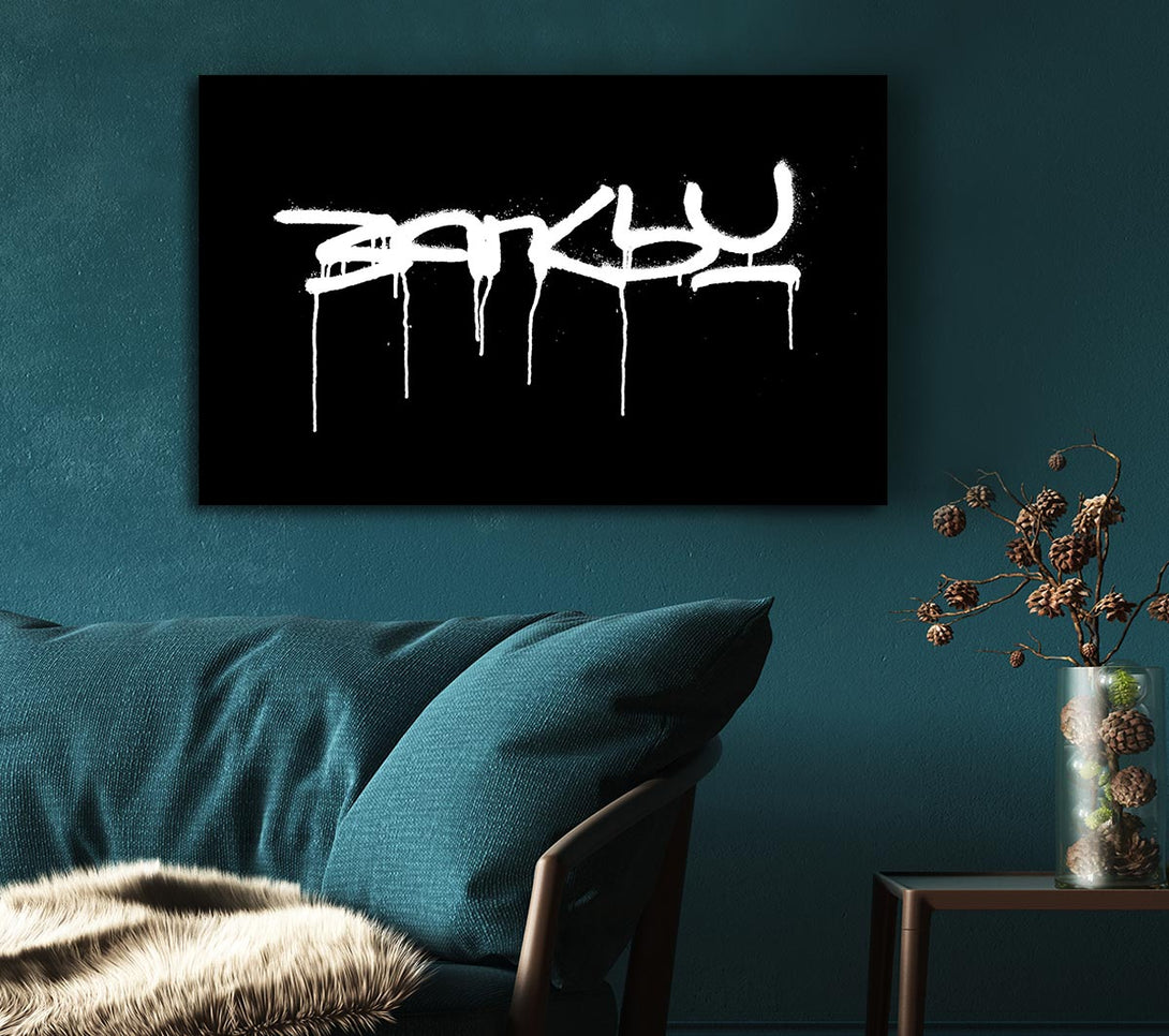  A Canvas Print of Banksy Black Canvas Art