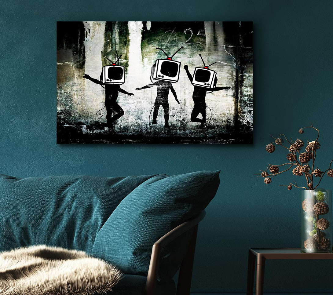  A Canvas Print of Banksy Tv Kids Canvas Print