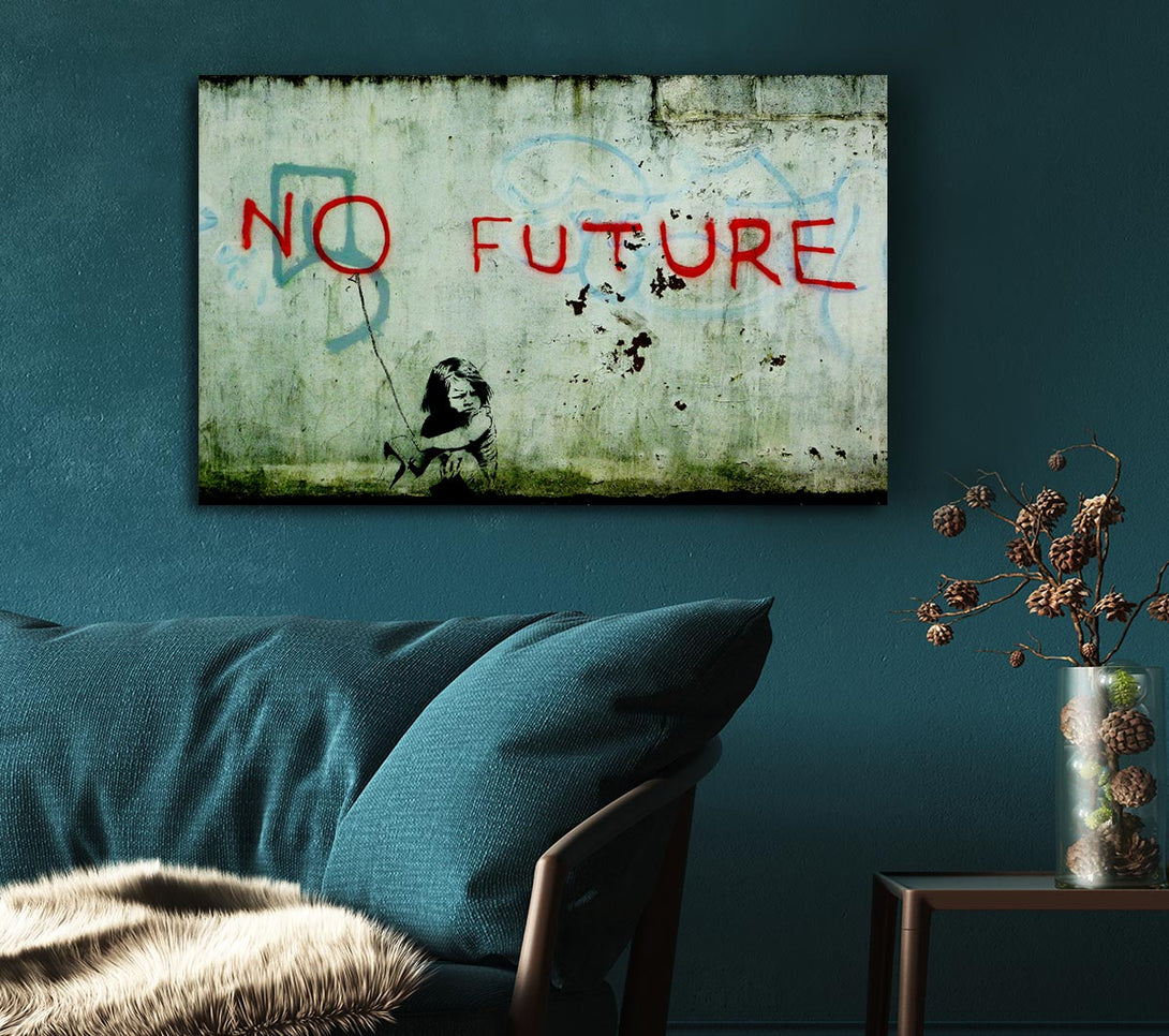  A Canvas Print of Banksy No Future Clean Canvas Wall Art