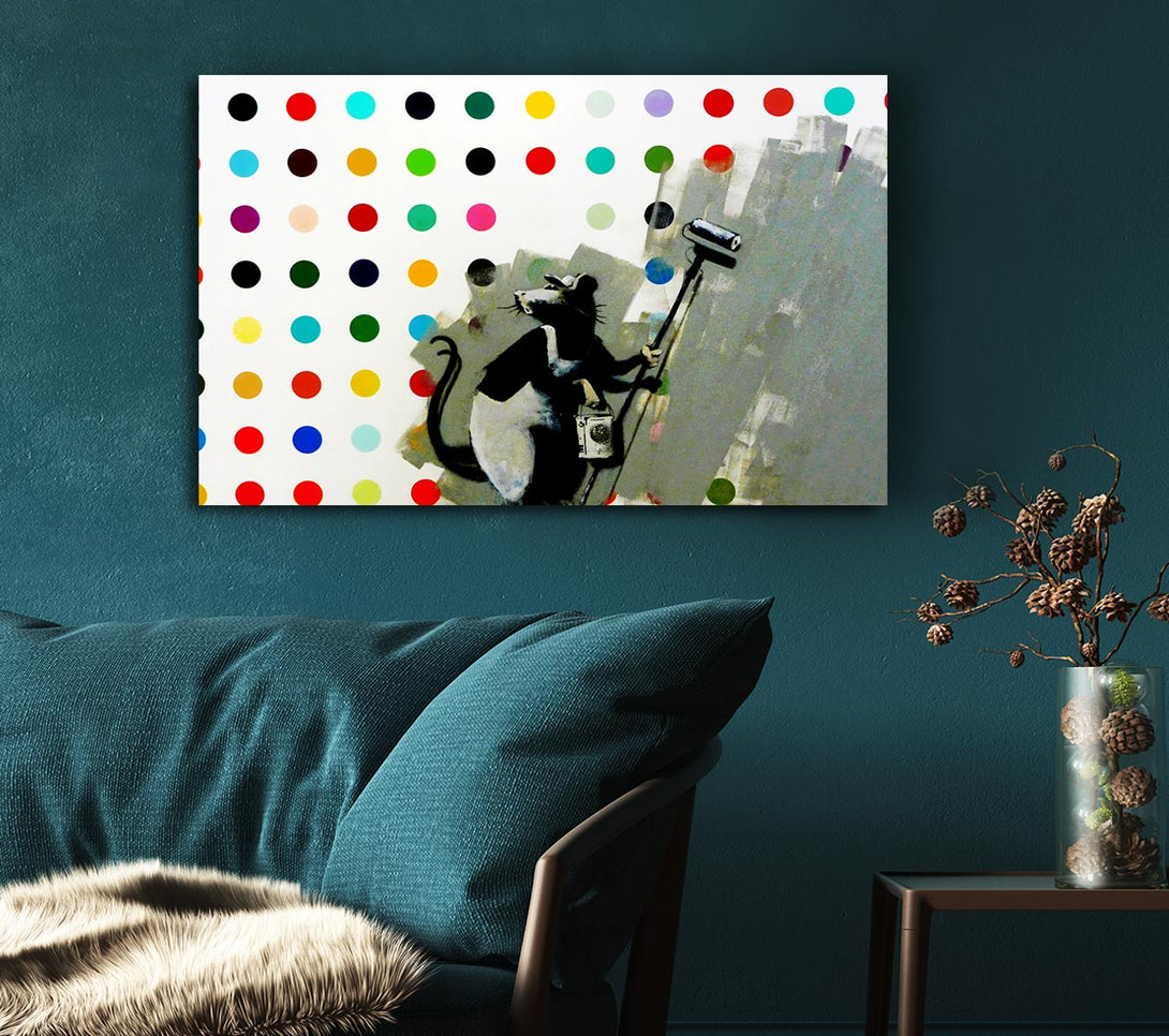  A Canvas Print of Banksy We Love Grey Rat Canvas Wall Art