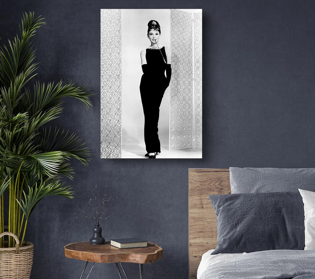  A Canvas Print of Audrey Hepburn Black Dress Canvas Print
