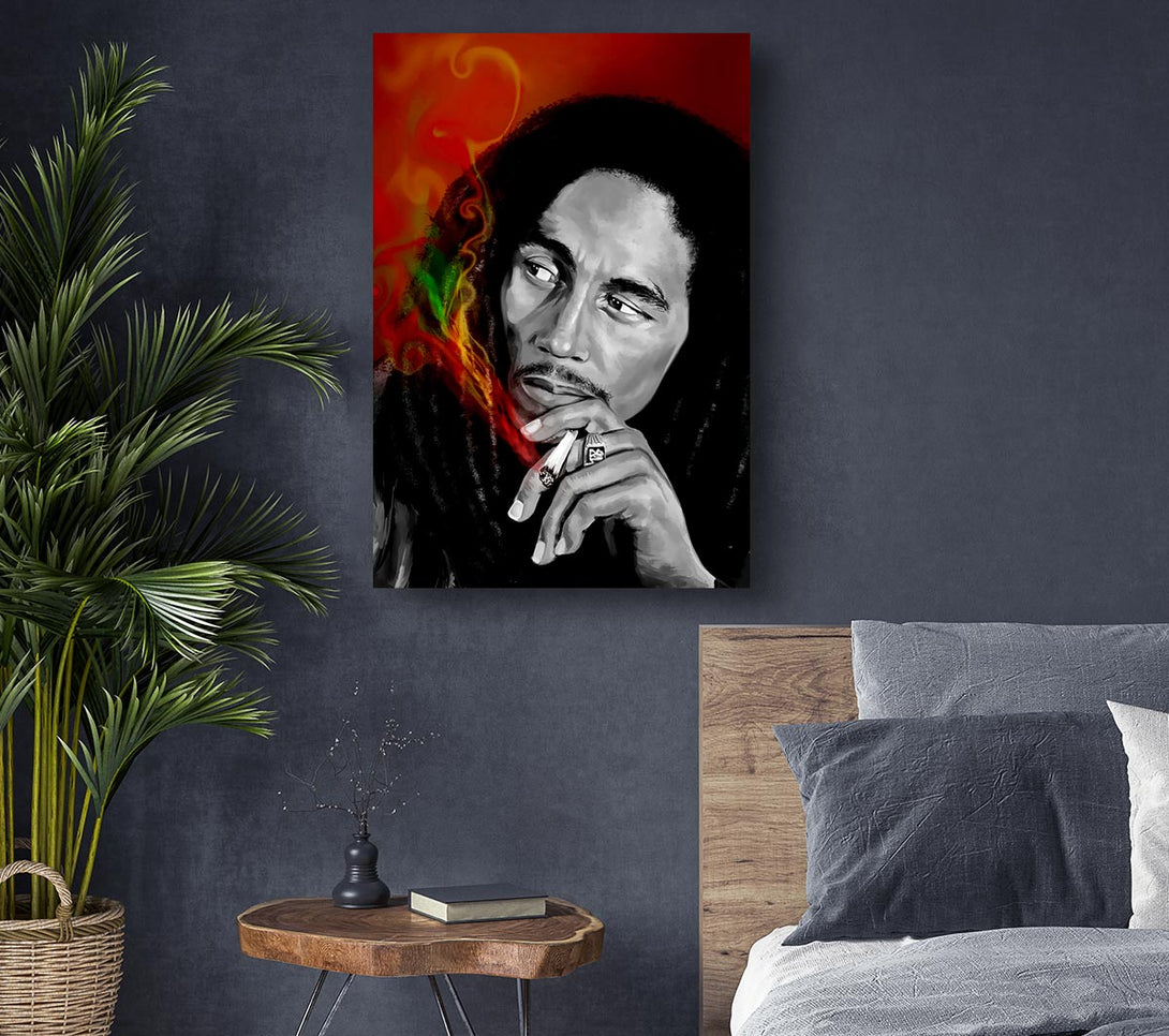  A Canvas Print of Bob Marley Smoke Canvas Art
