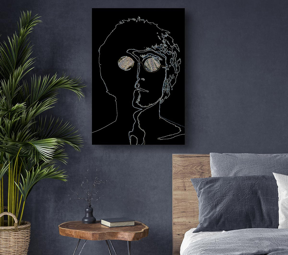  A Canvas Print of John Lennon Black Canvas Art
