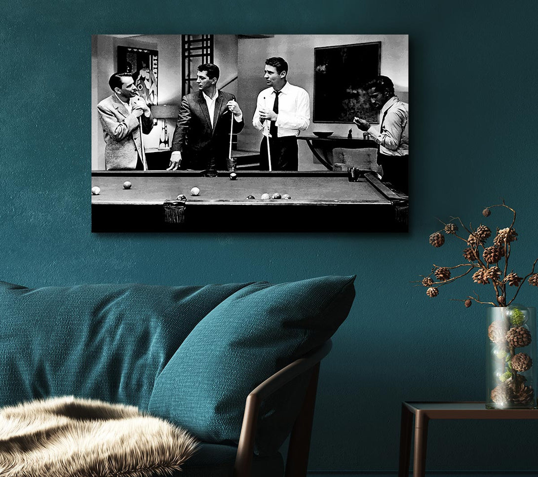  A Canvas Print of The Rat Pack 4 Playing Pool Canvas Wall Art