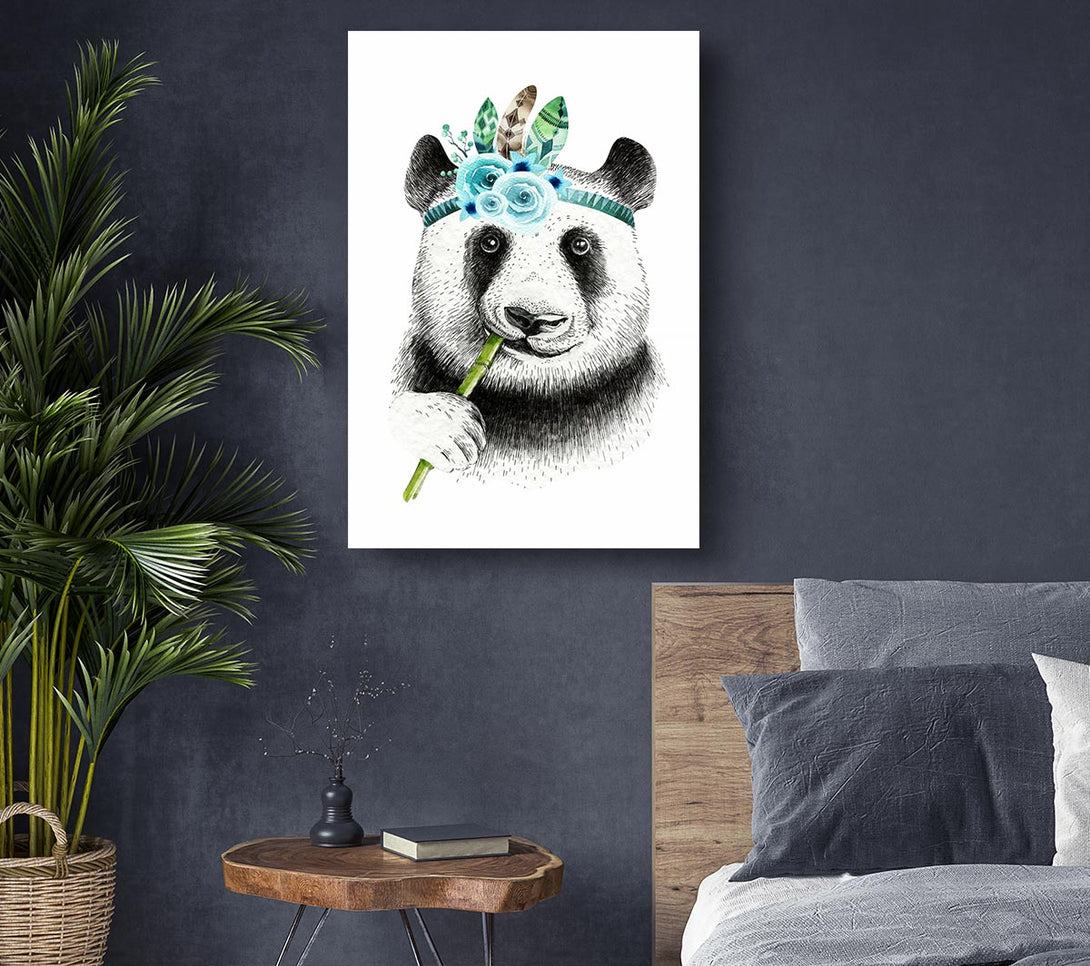  A Canvas Print of Panda Bamboo Canvas Art