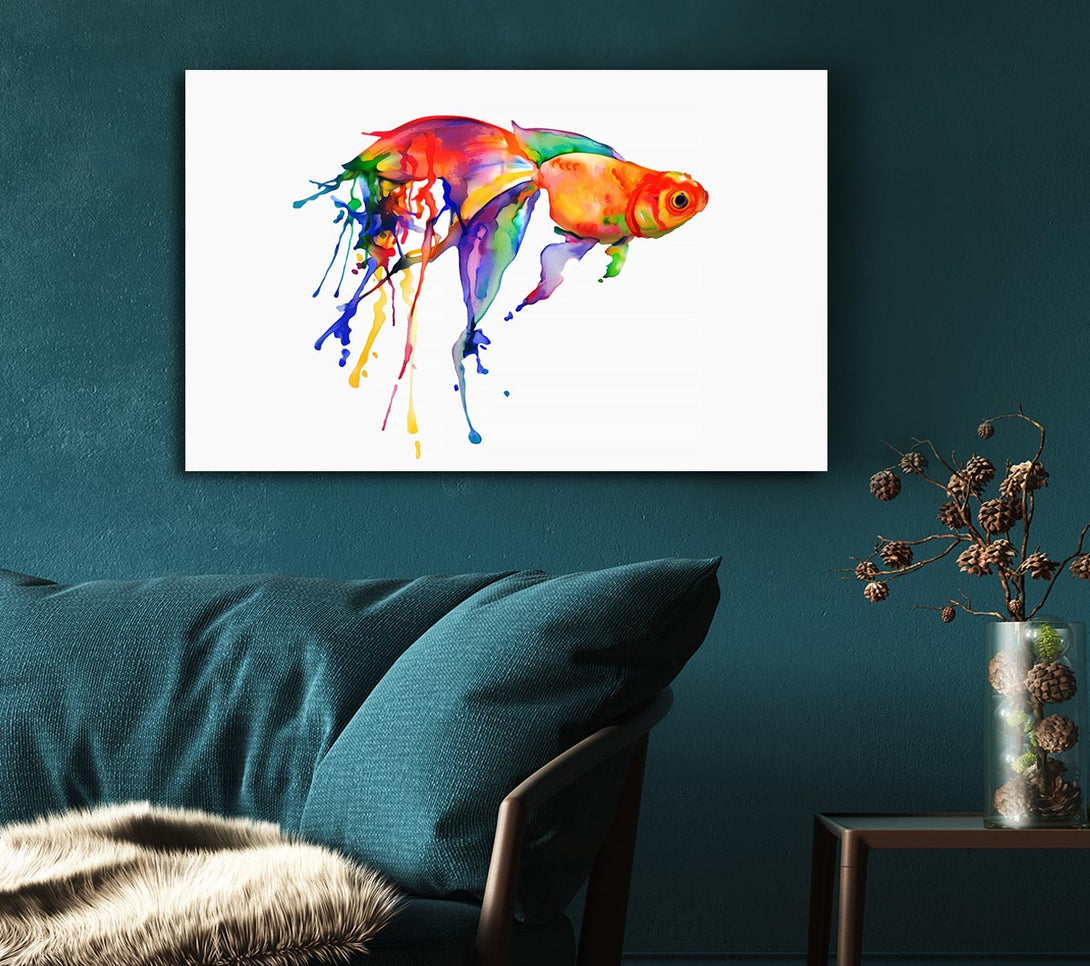  A Canvas Print of Rainbow Goldfish Canvas Wall Art