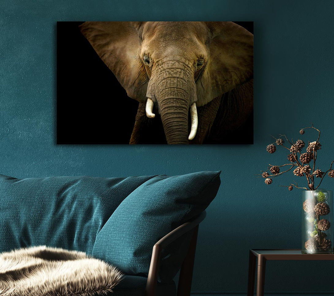  A Canvas Print of Stunning Elephant Face Canvas Wall Art