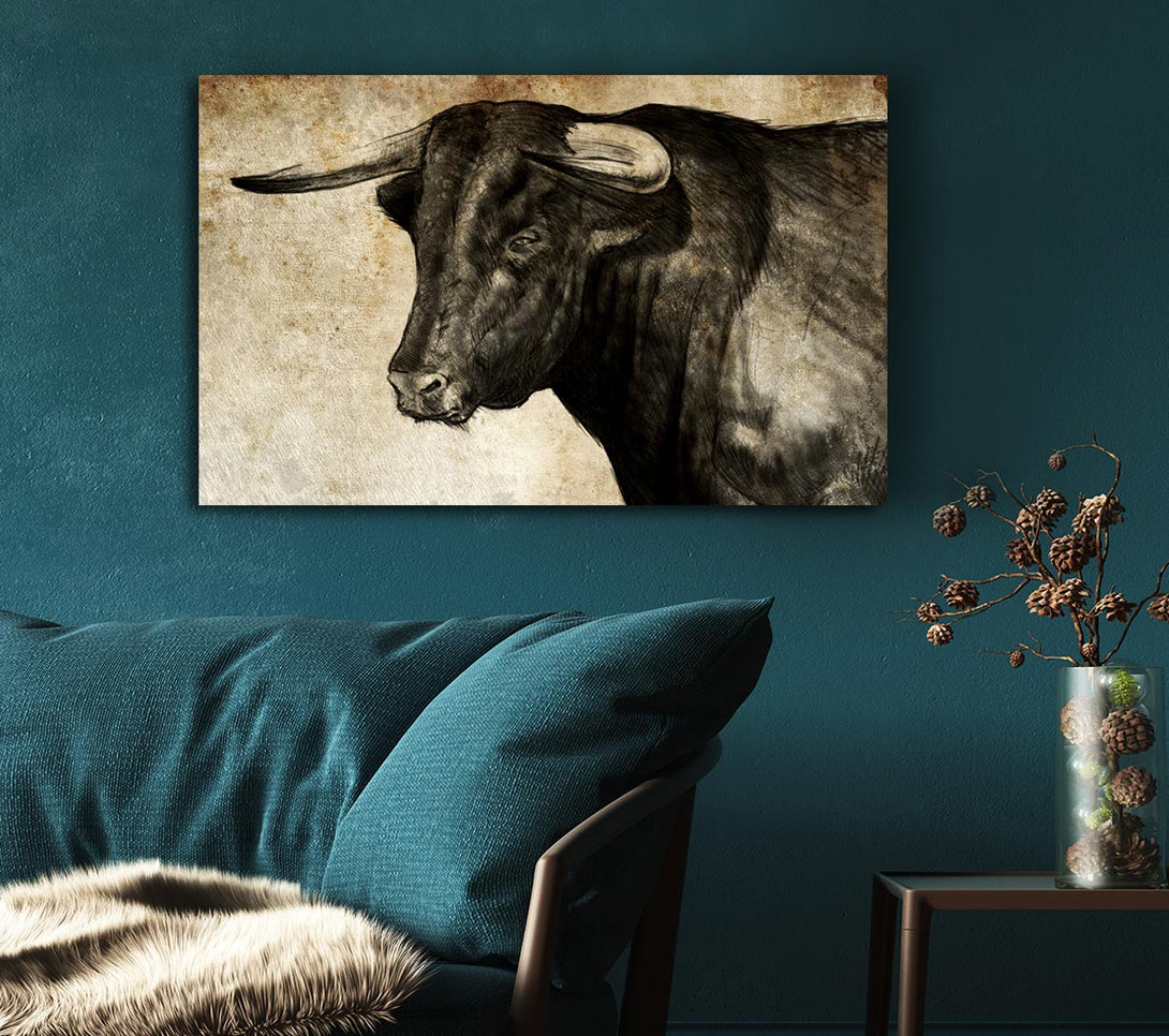  A Canvas Print of Bull Horns Canvas Wall Art