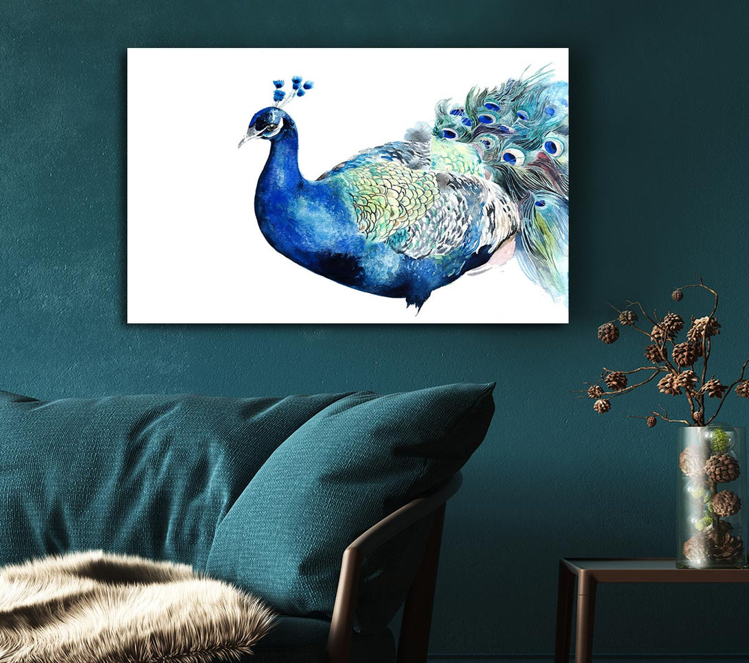  A Canvas Print of Peacock Blues Canvas Print