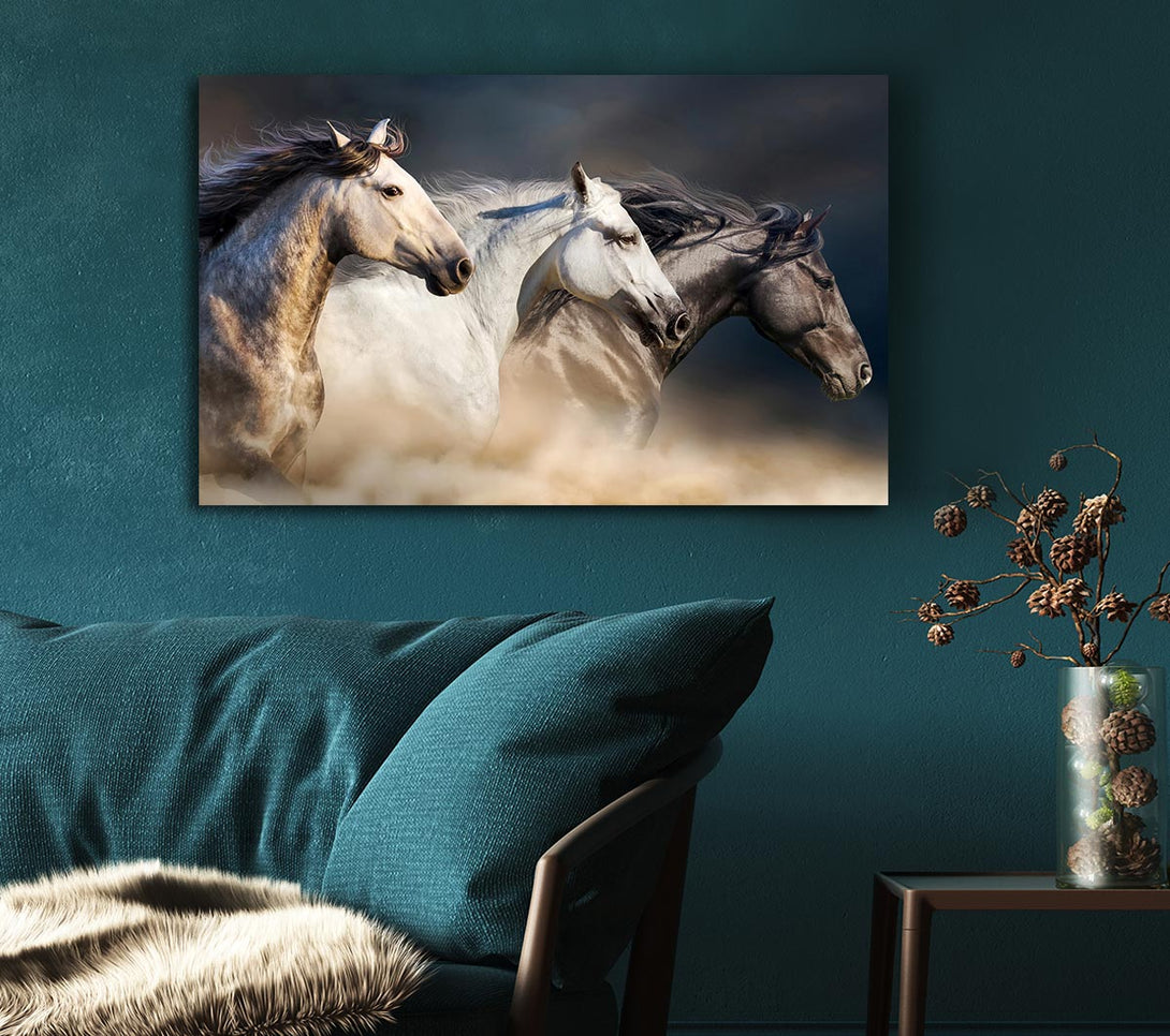  A Canvas Print of Wild Horse Trio Canvas Print