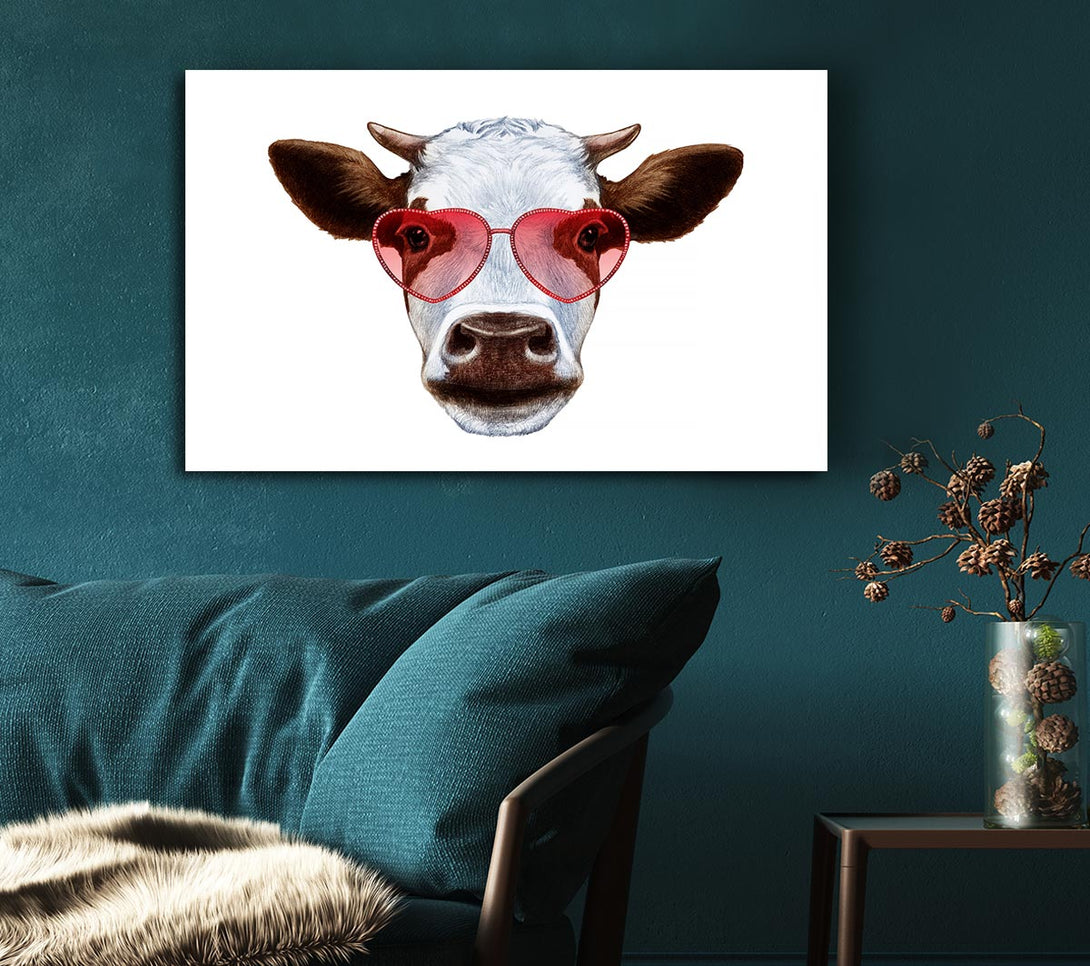  A Canvas Print of Love Cows Canvas Print