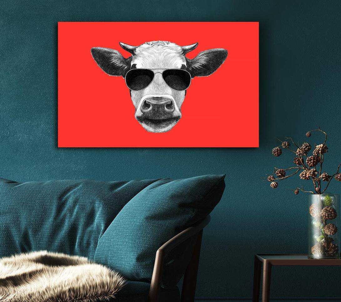  A Canvas Print of Mafia Cow Canvas Print