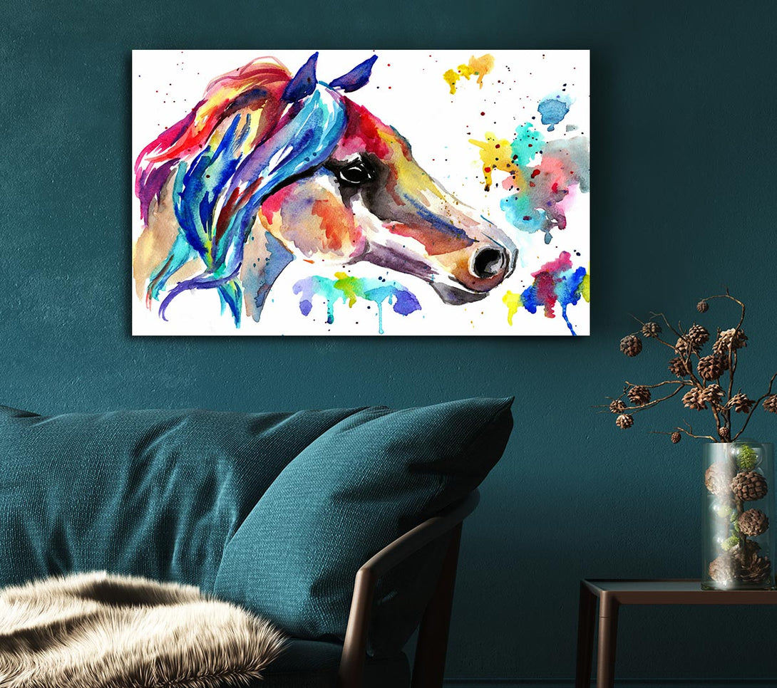  A Canvas Print of Rainbow Horse Canvas Print