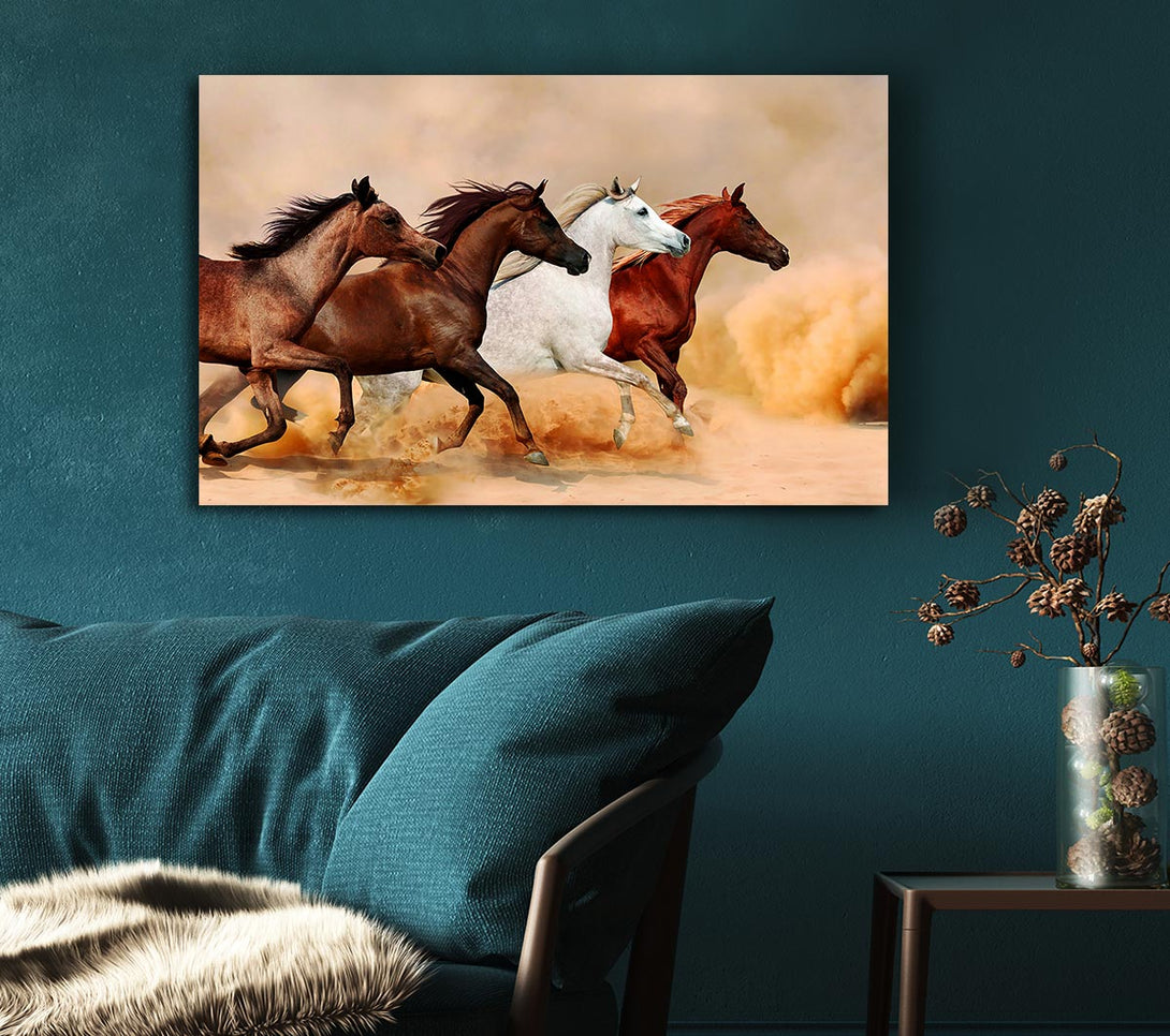  A Canvas Print of Horse Stampede Canvas Art