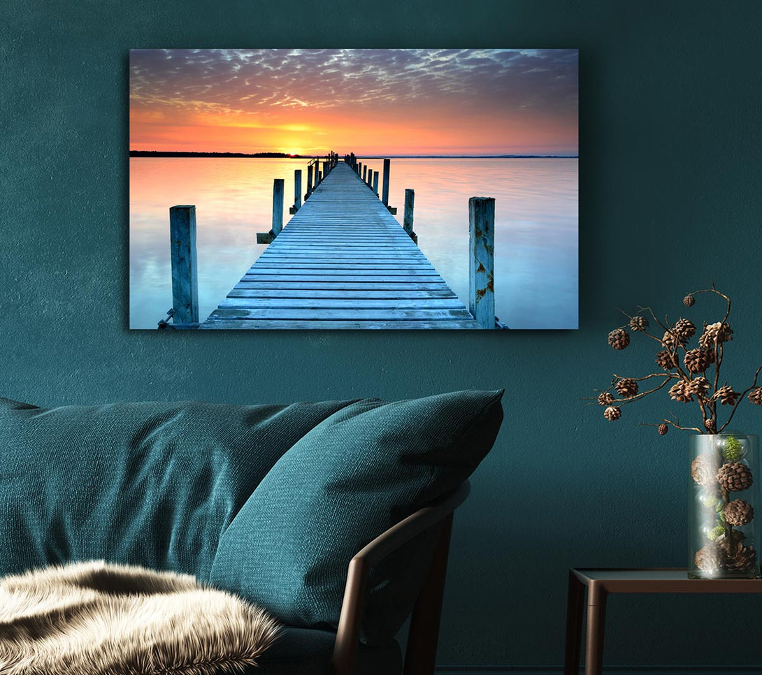  A Canvas Print of Peaceful Boardwalk Skies Canvas Print