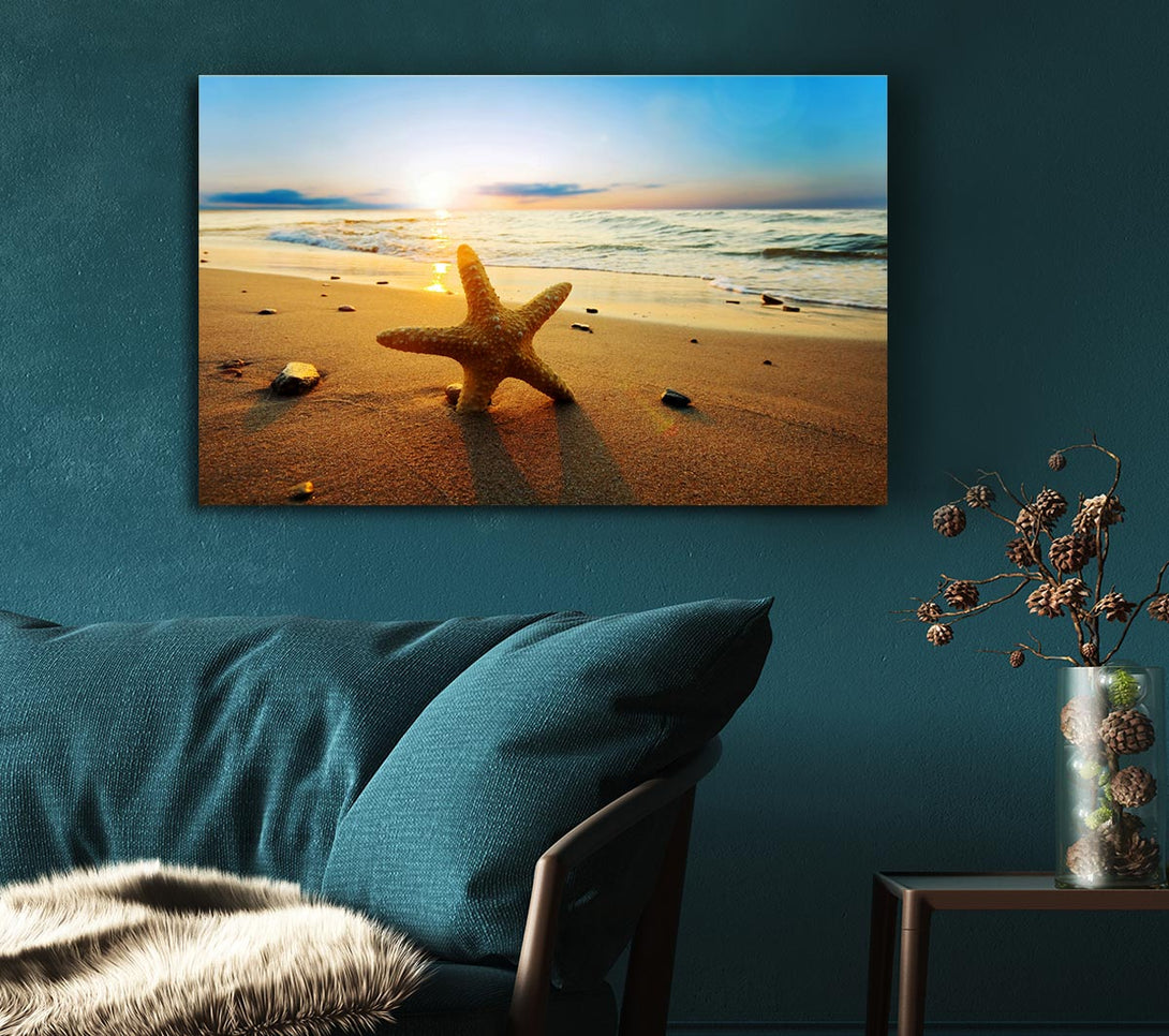  A Canvas Print of Starfish Sun Glow Canvas Print