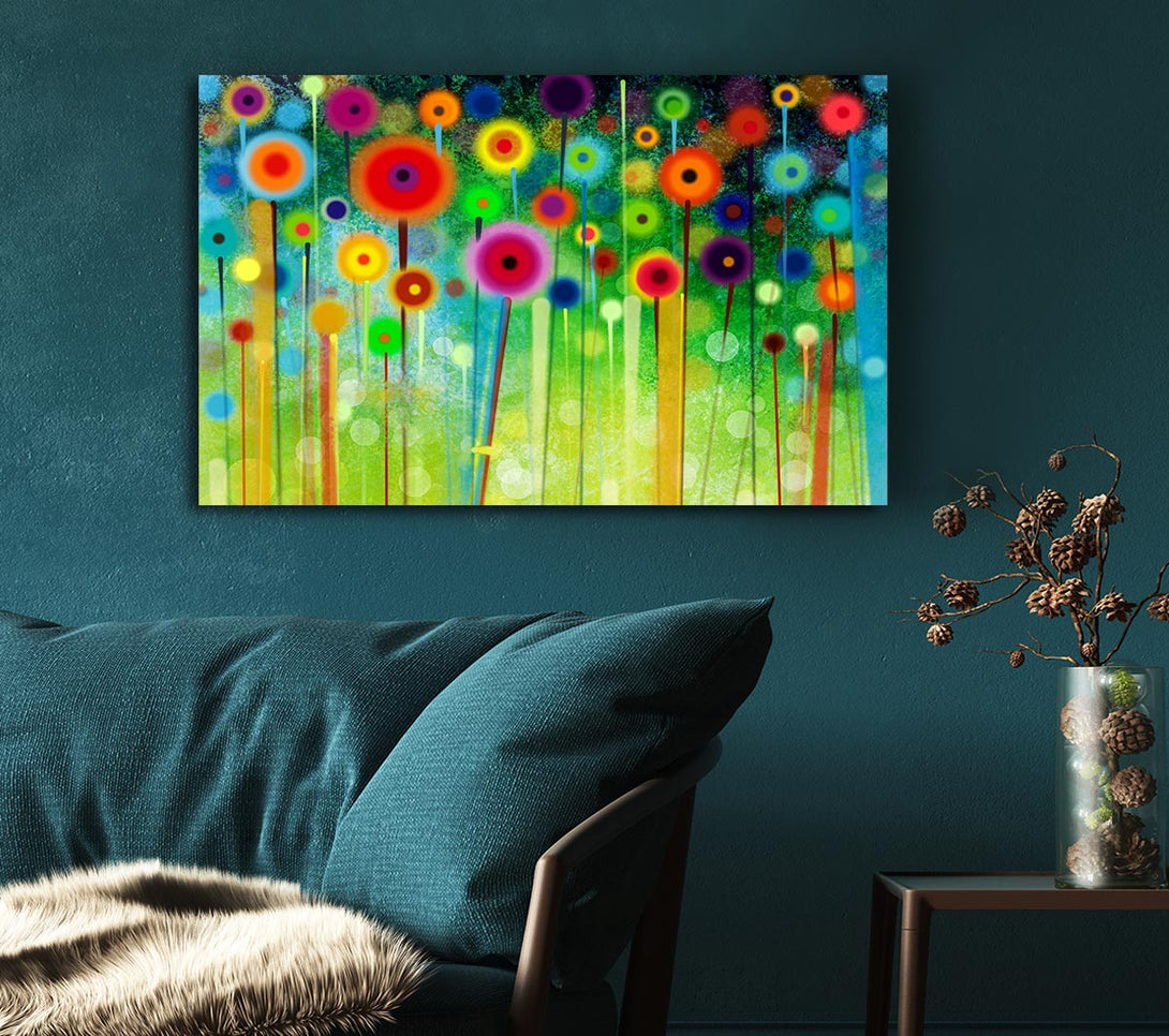  A Canvas Print of Psychedelic Flower Garden 2 Canvas Wall Art