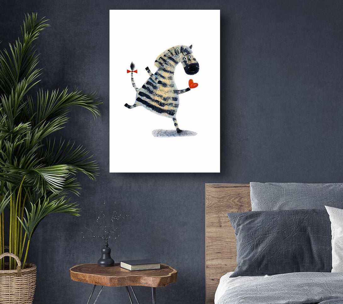  A Canvas Print of Dancing Zebra Love Canvas Wall Art