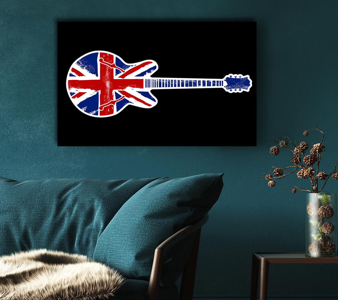  A Canvas Print of Guitar British Flag Canvas Wall Art