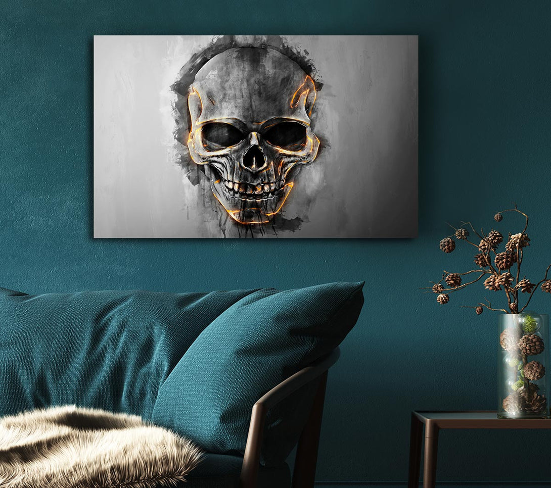  A Canvas Print of Fire Skull 1 Canvas Wall Art