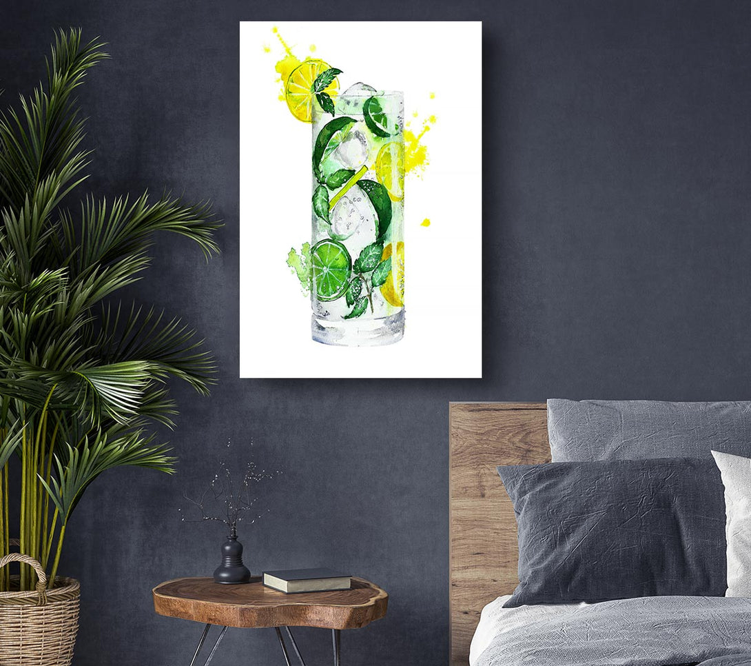  A Canvas Print of Tall Glass Of Gin And Tonic Canvas Art