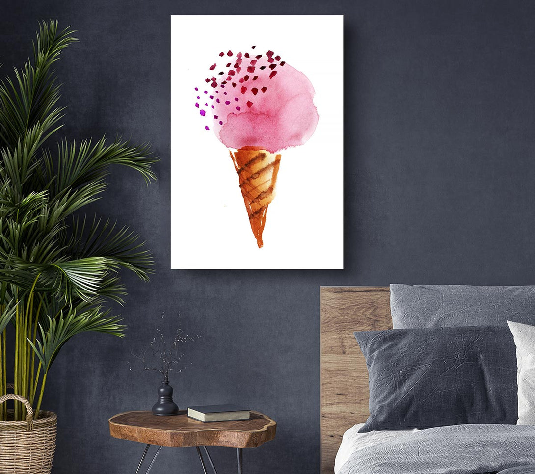  A Canvas Print of Strawberry Icecream Canvas Wall Art