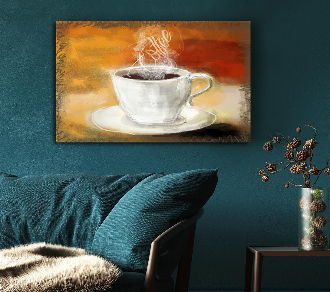  A Canvas Print of Coffee Steam Canvas Wall Art