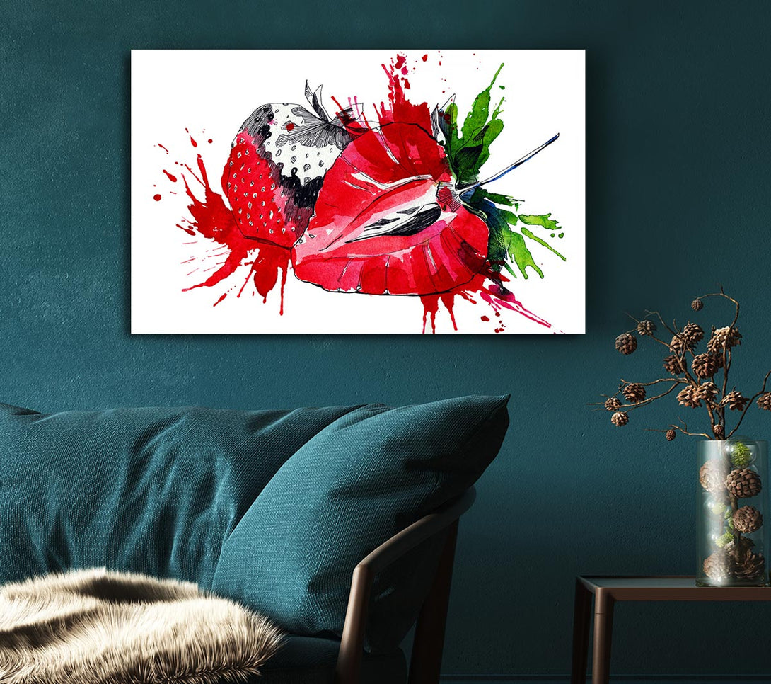  A Canvas Print of Strawberry Splash Canvas Art