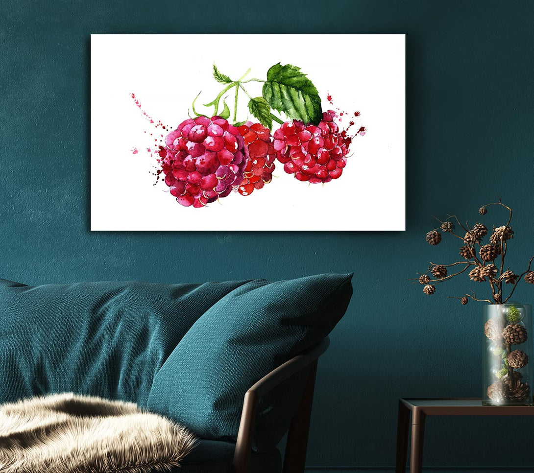  A Canvas Print of Raspberry Trio Canvas Wall Art