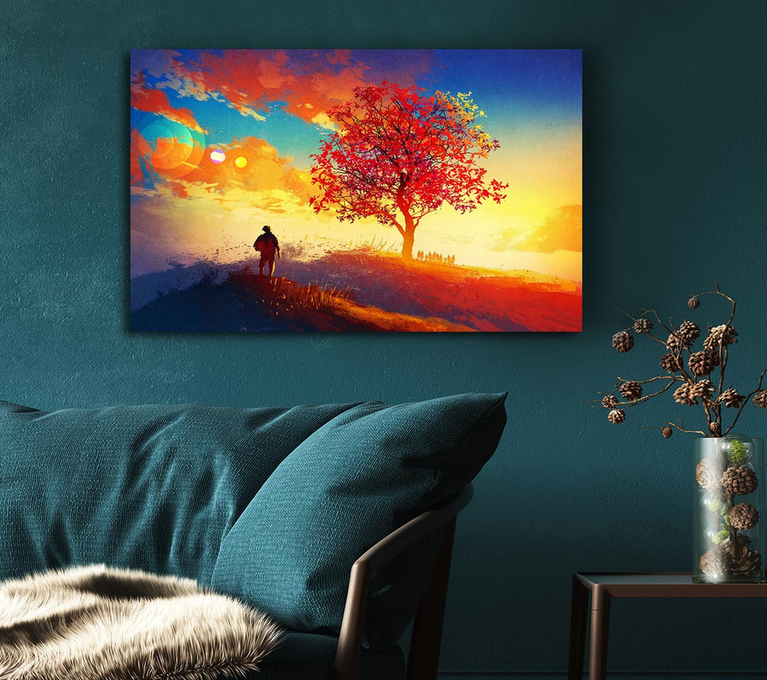  A Canvas Print of Autumn Tree Worship Canvas Art