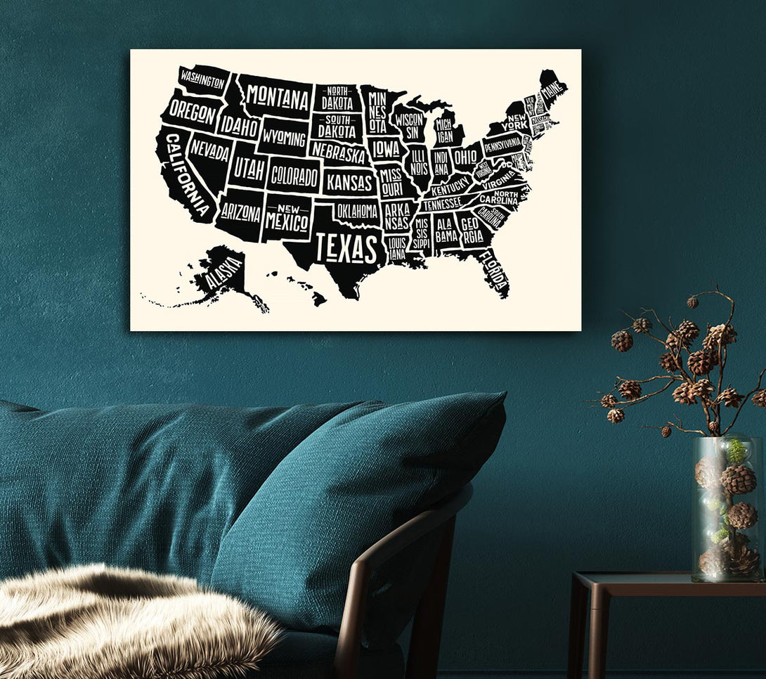  A Canvas Print of States Of America 5 Canvas Print